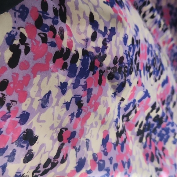 UNICA hiya Pink, purple, white, black pattern blouse cap sleeve Small - Picture 15 of 15